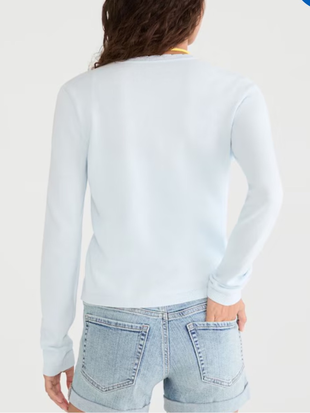 Aeropostale Light Blue Scalloped Button Front Crew Cardigan Sweater NWT Size XL - Picture 2 of 7
